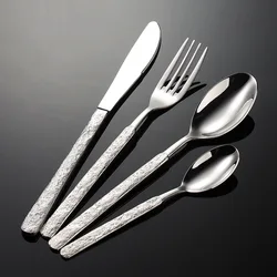 Luxury Stainless Steel Cutlery Sets Marble Handle Full Fork Spoon Knife Table Service Dinnerware Tableware Kitchen Supply