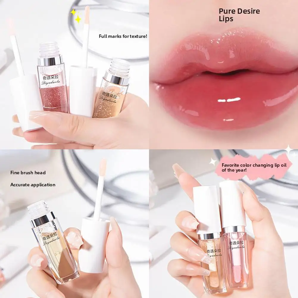 4Ml Hydraterende Kleur Veranderende Lippenbalsem Kleur Veranderende Lip Plumping Essentie Olie Niet-plakkerige Langdurige Getinte Lip olie Lipverzorging