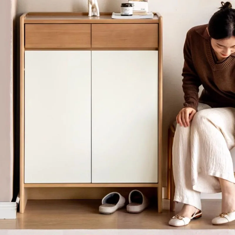 ตู้รองเท้าไม้สีขาวขนาดใหญ่ Professional Vintage Room Decor ร้านอาหารชั้นวางรองเท้ายุโรป Zapatero ที่ไม่ซ้ํากันเฟอร์นิเจอร์