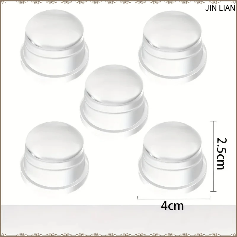 3/5pcs No - Drill Transparent Door Stoppers - Strong Adhesive,Peel and Stick, High - Elastic Silicone for Silent Anti Collision