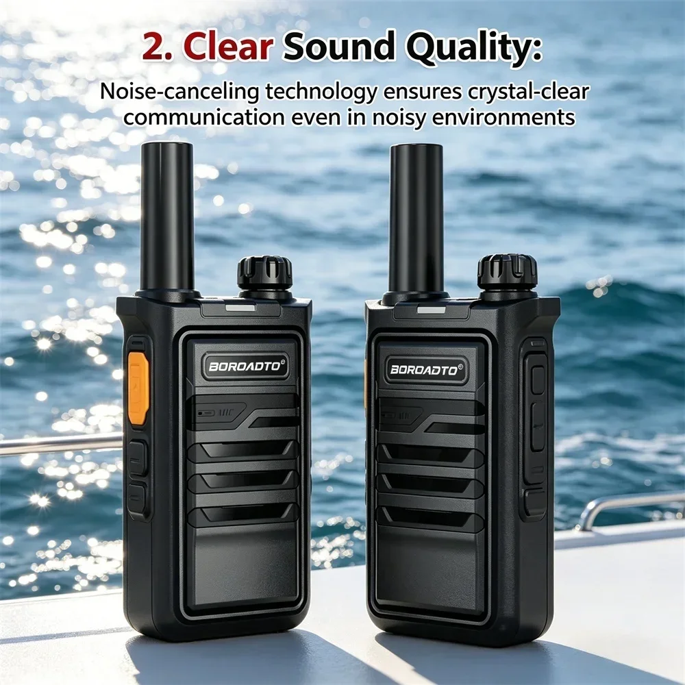 2 Pack Mini Walkie Talkie Portable Clear Audio Easy Operation Indoor/Outdoor Safe for Family Parties Daily Use Communication Dev