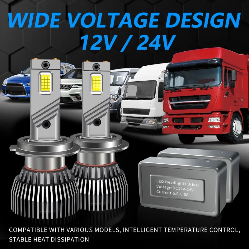 M612  2pcs Car Fog Light HB3 HB4 H11 H3 9005 9006 6500k 130W Super Bright Car LED Headlight H7 H1H4 White 12V24V
