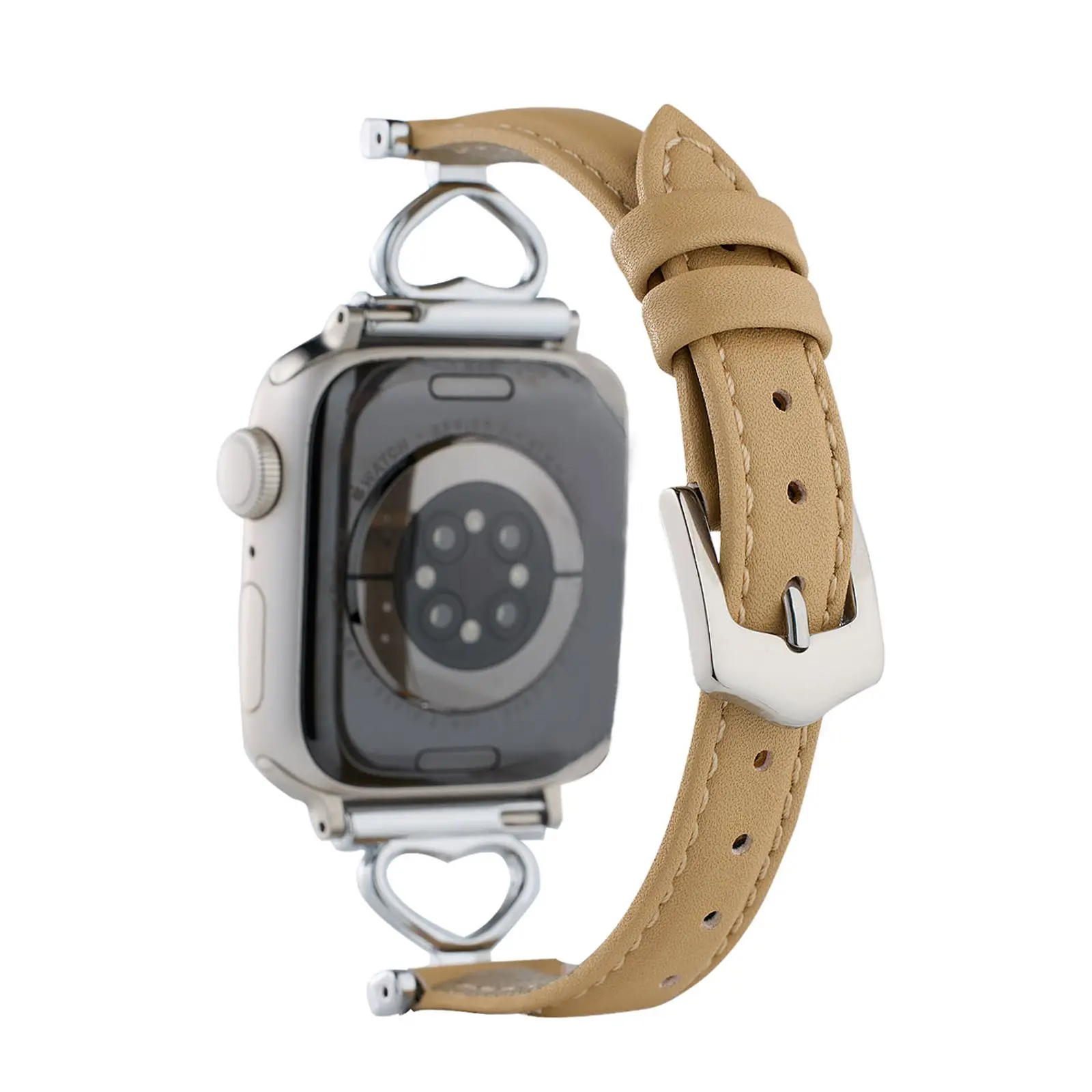 Slanke lederen link voor Apple Watch band vrouwen Serie Ultra 11/10/9/8/7/6/5/4/3/2/1 38mm 40mm 41mm 42mm 44mm 45mm 46mm 49mm Band