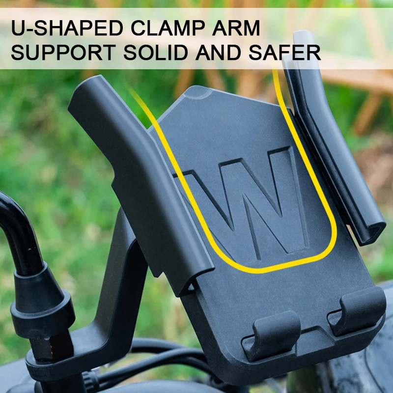 SEAMETAL حامل هاتف دراجة نارية مرآة الرؤية الخلفية حامل جوّال بلاستيكي الدراجات النارية المقود حامل الهاتف المحمول لتحديد المواقع والملاحة حامل كليب