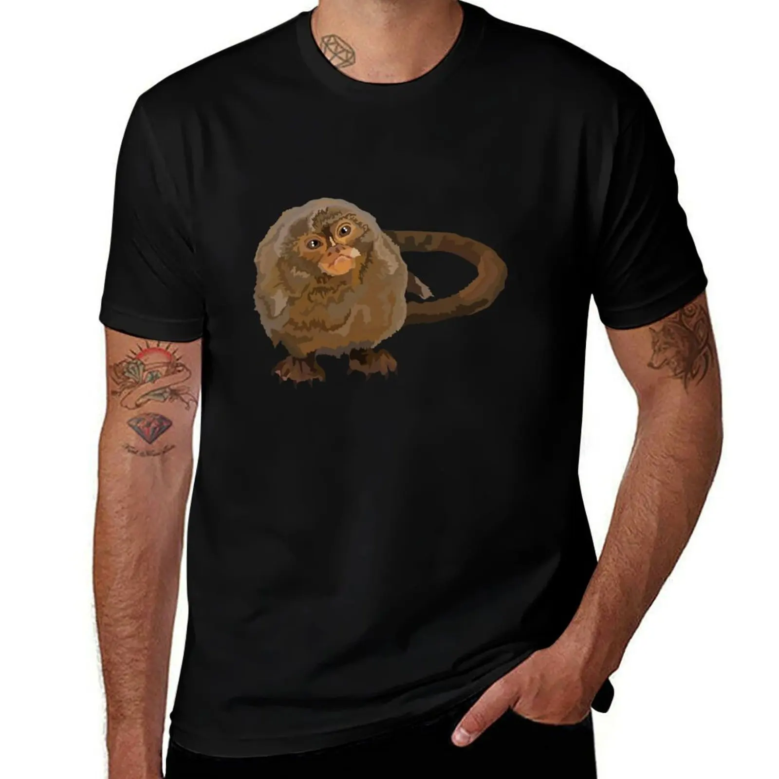 

P is for Pygmy Marmoset T-Shirt t shirt man casual cotton tshirt 100% t shirt man luxury T-Shirt