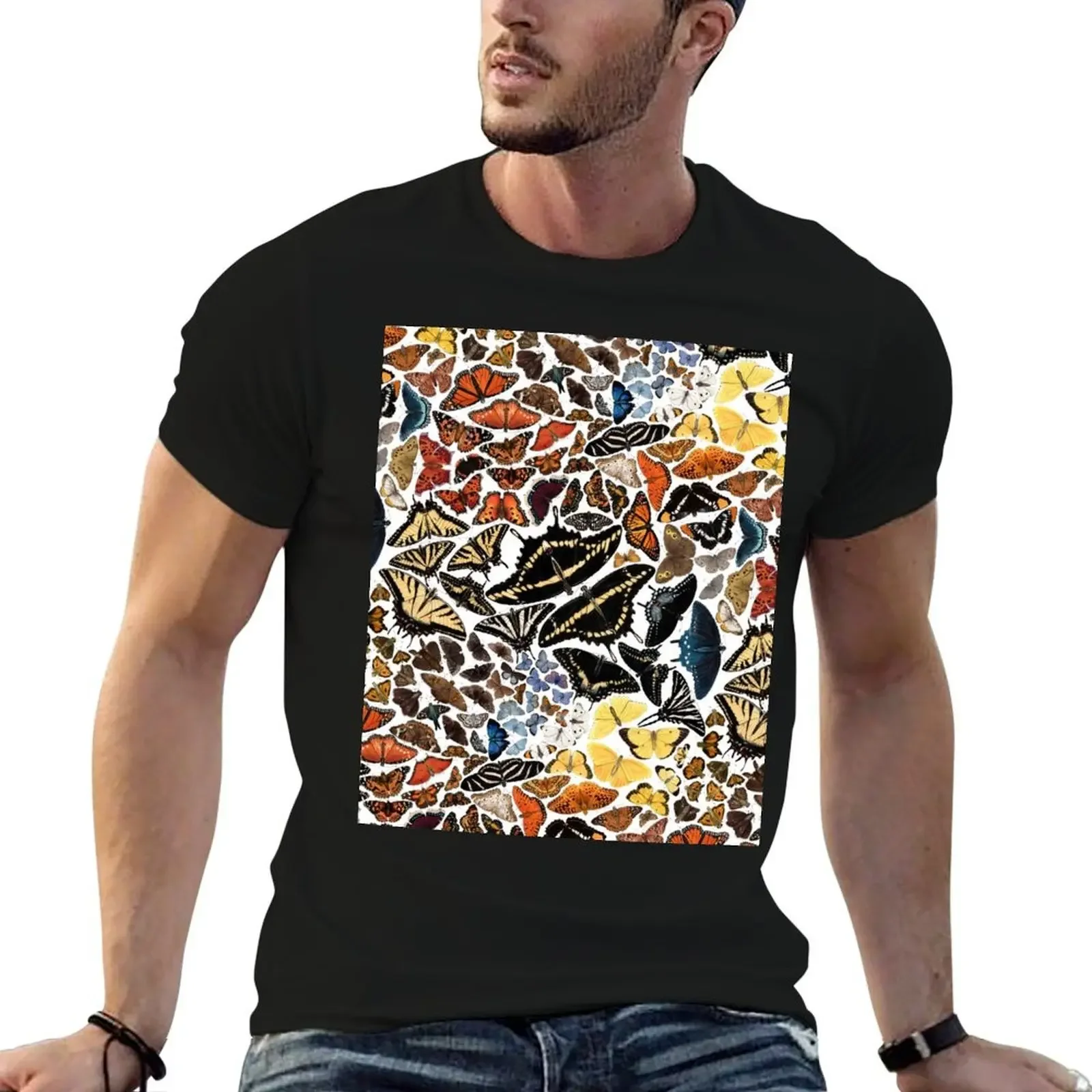 

Butterflies of North America Pattern T-Shirt vintage t shirts cheap stuff t shirts for men pack