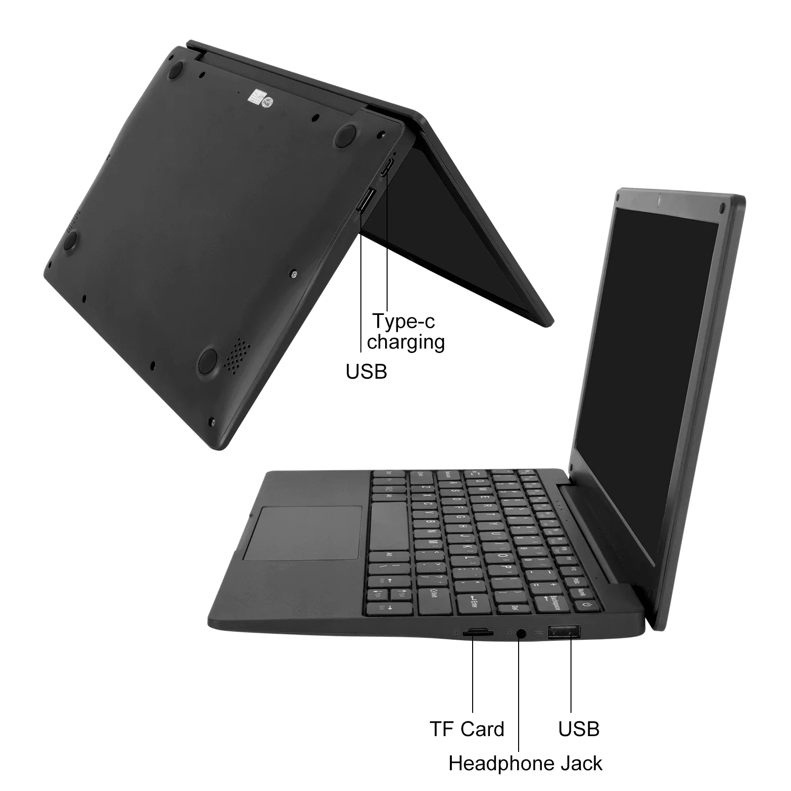 10.3 Inch Laptop Android 12.0 Computer Quad Core 2G RAM+64GB ROM Mini Laptop Computer A133 CPU Computer Wi-Fi USB