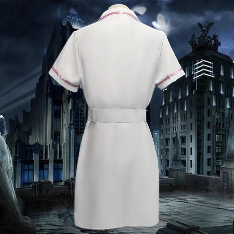 Horror Scary Movie Arkham Dark Knight Clown Joker Nurse Uniform Dress Watch Accessories Nurses Costume Party Outfit Men Women