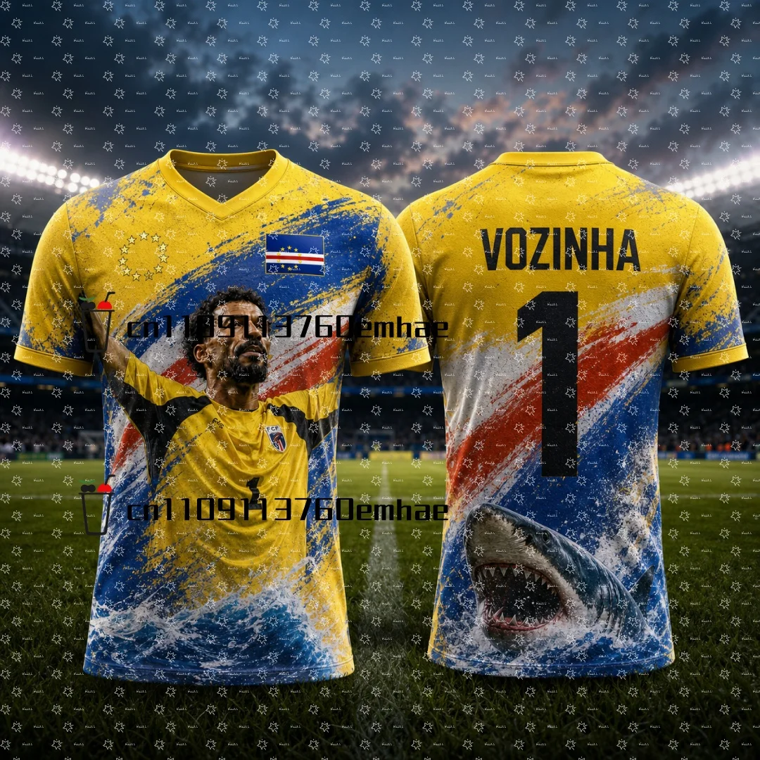 2026 Cape Verde Fan Commemorative Football Jersey Vozinha Goalkeeper Jersey Summer Sports Men's T-Shirt Kid's Woman's Clothing ﻿