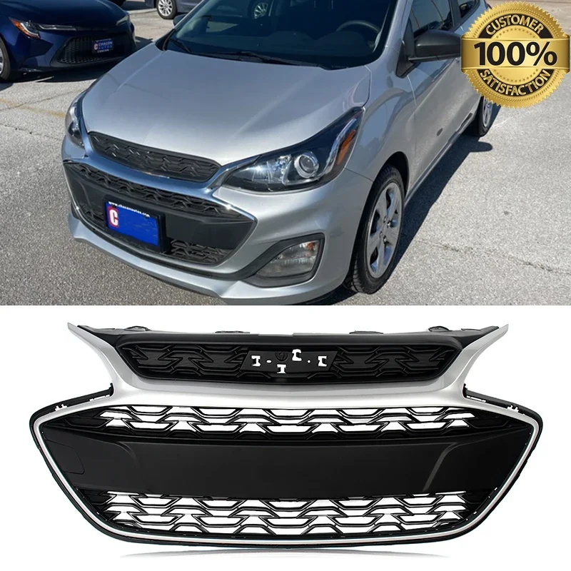 Fit For 2019-2022 Chevrolet Spark Front Bumper Grille Grill Assembly Silver Ice