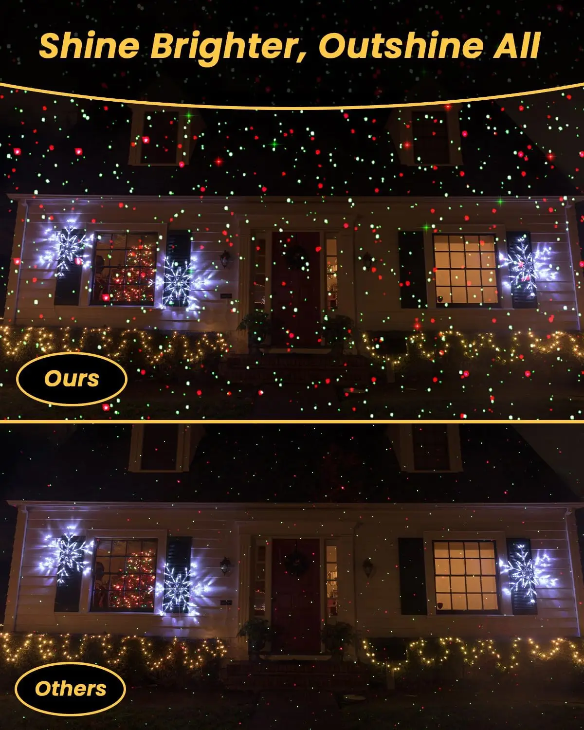 Weihnachtsprojektor-Lichter für den Außenbereich, 9 hochauflösende Muster, Laserlichtprojektor mit Fernbedienung und Timer, Party-Lichter