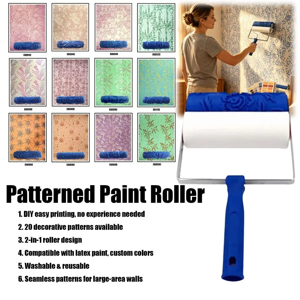 Smooth Coating Paint Roller Brush Texture Paint Tool Fine Detailing Roller Brush Tool Precision Printing 3D Pattern