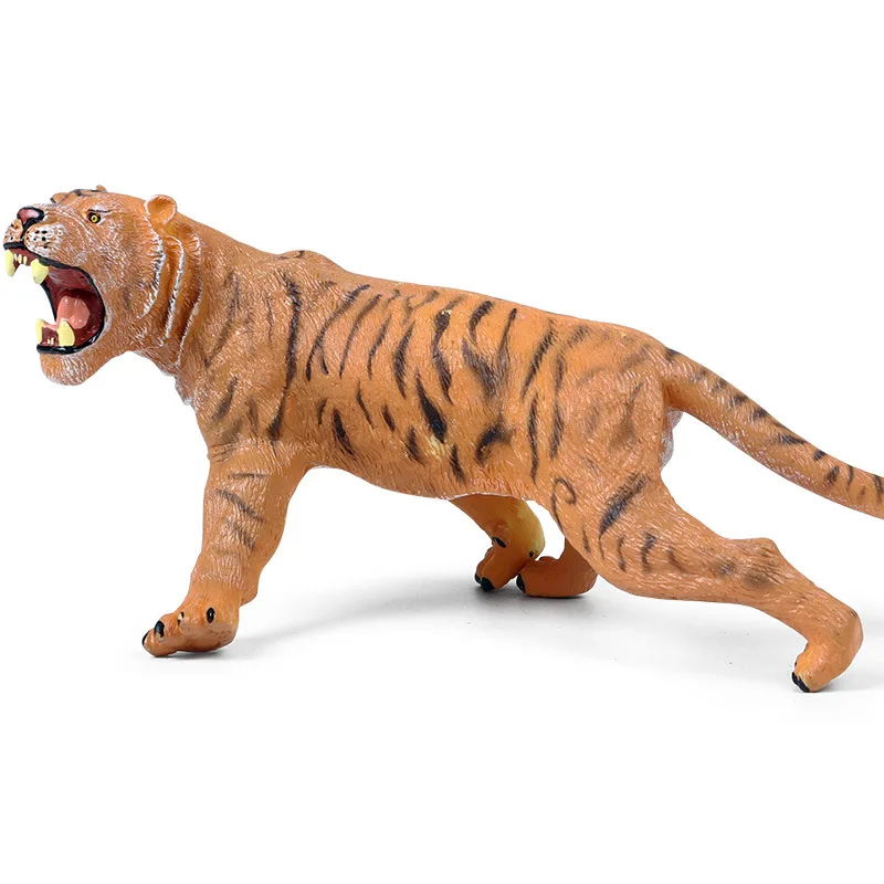 Simulation science education static wildlife world model ornaments children's toys soft rubber padded cotton large roaring tiger