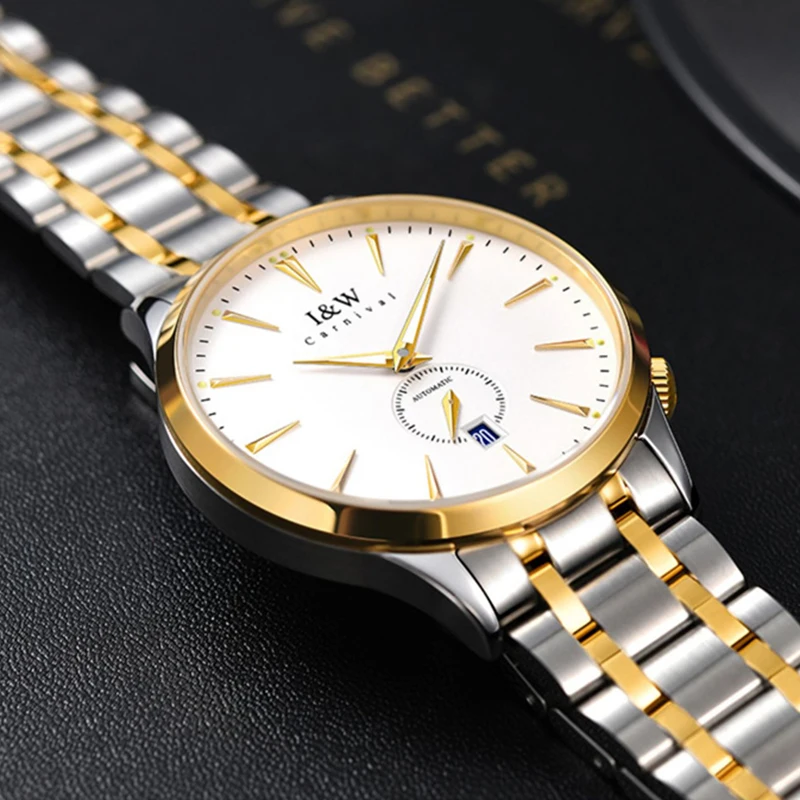 Carnival High-end Series IW Brand Luxury MIYOTA Movement Mechanical Watch Men Sport Stainless Steel Waterproof Luminous Watches