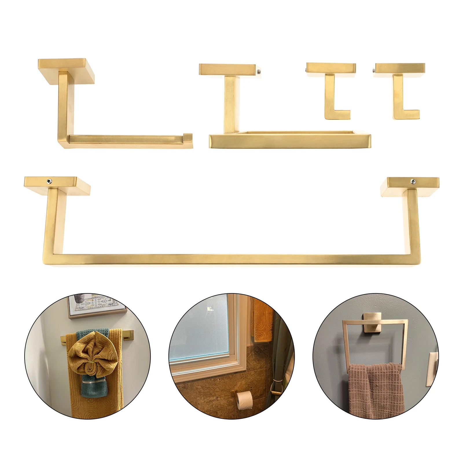 

Stainless Steel Matte Black Bathroom Accessories Set Towel Bar,towel Ring,toilet Paper Holder,towel Hook fits Bathroom,kitchen