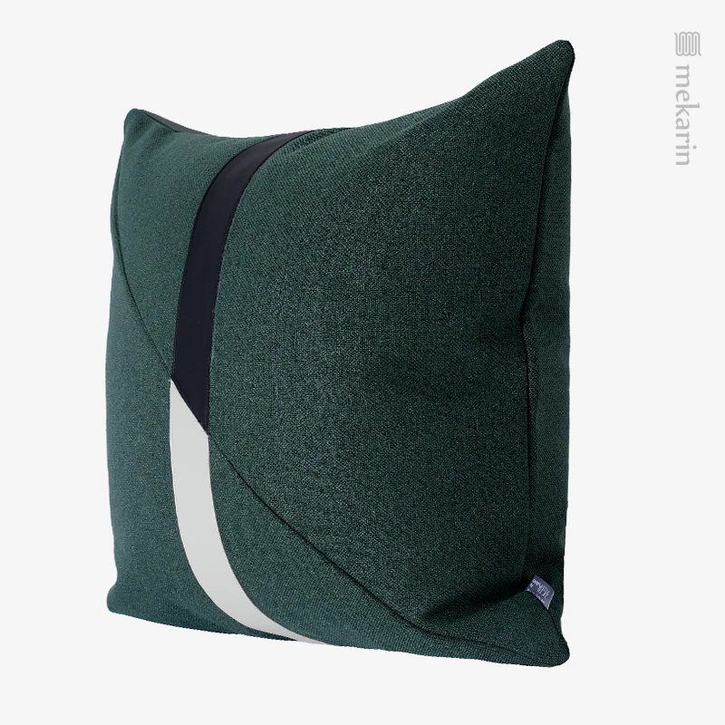 Light luxury gray and green two-color leisure sofa pillow model room pillow