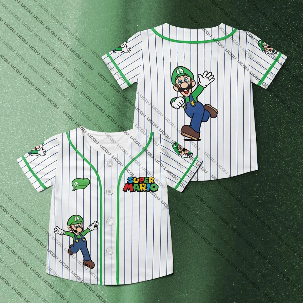 

Летняя игра Марио, универсальная студийная одежда для путешествий, бейсбольная майка, футболки с анимацией из фильмов, женская модная футболка для отдыха и отпуска