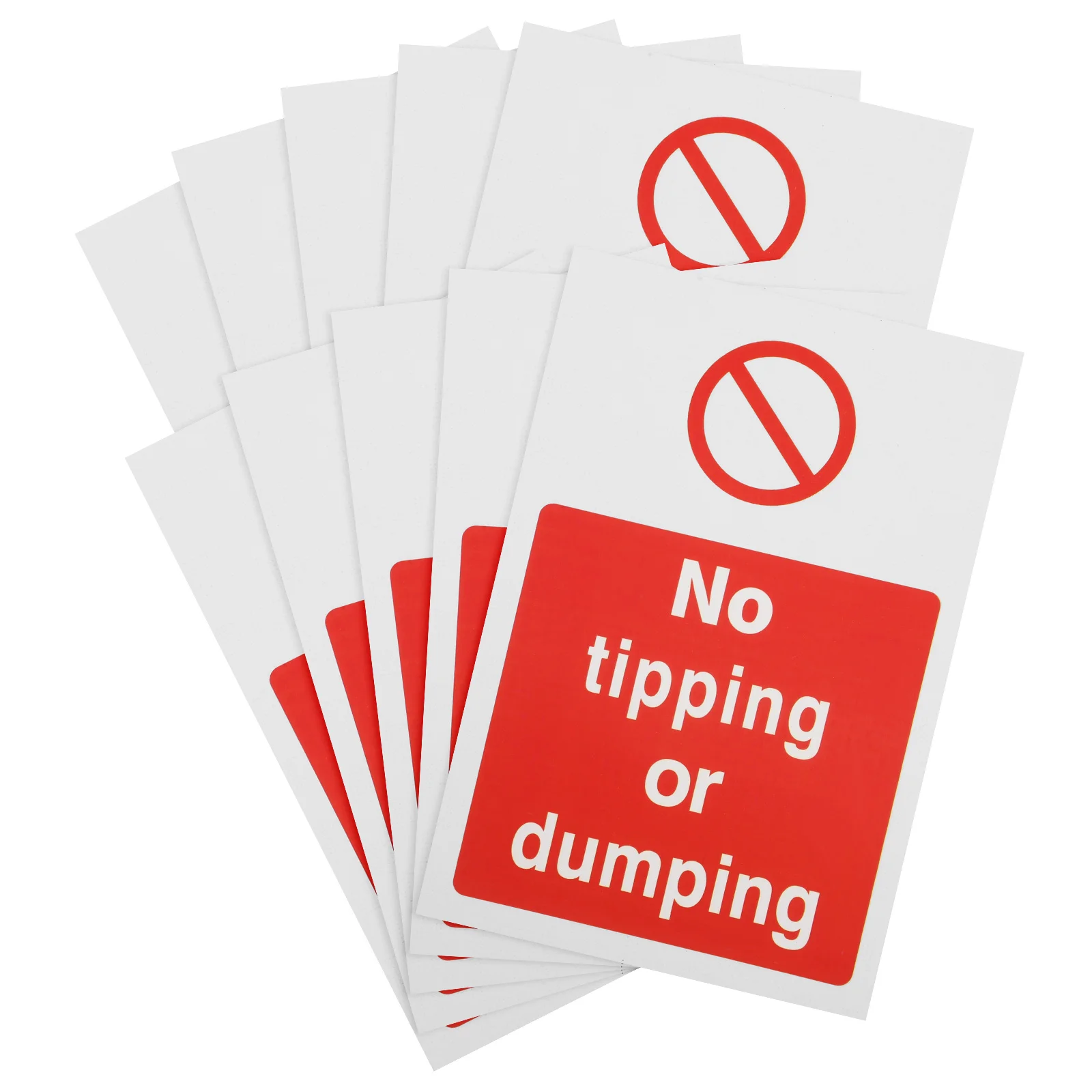 

10 Pcs No Dumping Sign Stickers Self Adhesive Outdoor Traffic Safety Signs Warning Labels