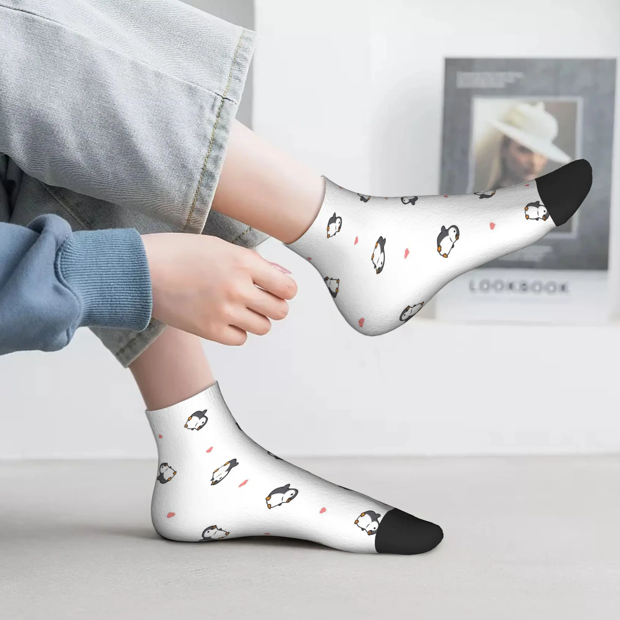 

Всесезонные милые носки с пингвинами в стиле Харадзюку, супер мягкие носки для экипажа, модные чулки для мужчин и женщин, рождественские подарки