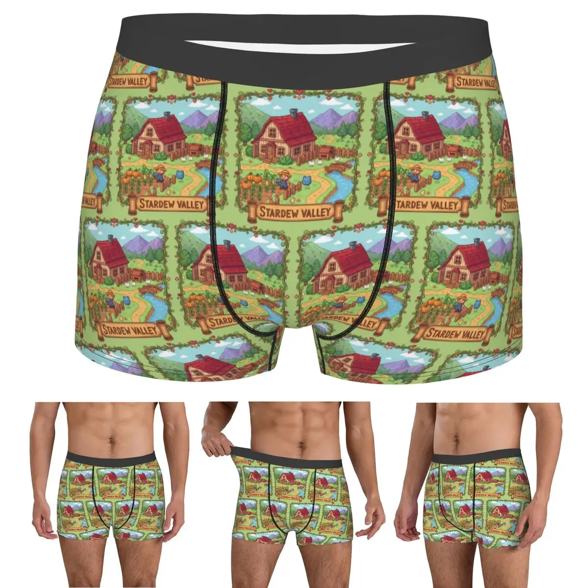Boxer Underpants Shorts Stardew Valley Video Gamer Classic Pixel Art Panties Men Ventilate Underwear Homme Man Boyfriend Gift
