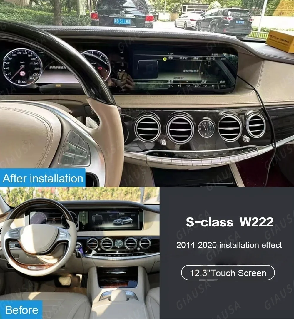 

12.3 Inch Carplay For Mercedes Benz S Class W222 S350 S500 NTG5 Car GPS Navigation Head Unit Multimedia Player Radio Auto Media