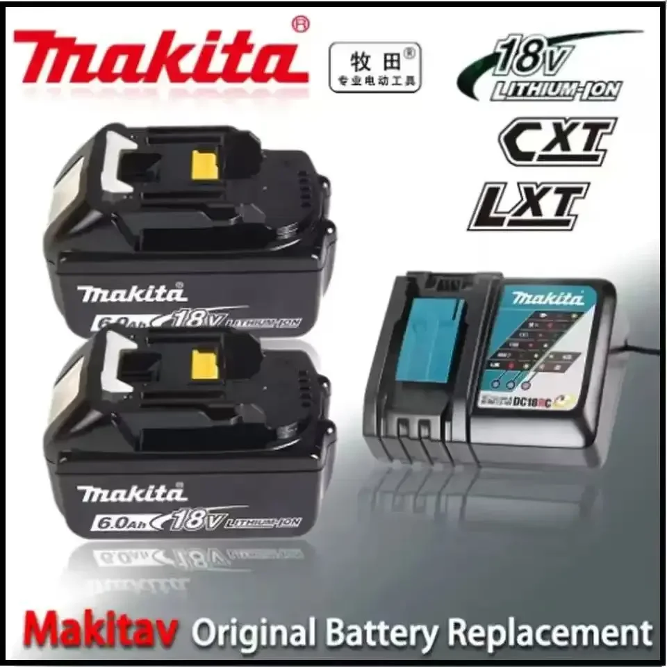 Makita 18V 5.0/6.0Ah rechargeable battery, suitable for Makita BL1840 BL1830 BL1830B BL1850 BL1850B original power tool battery