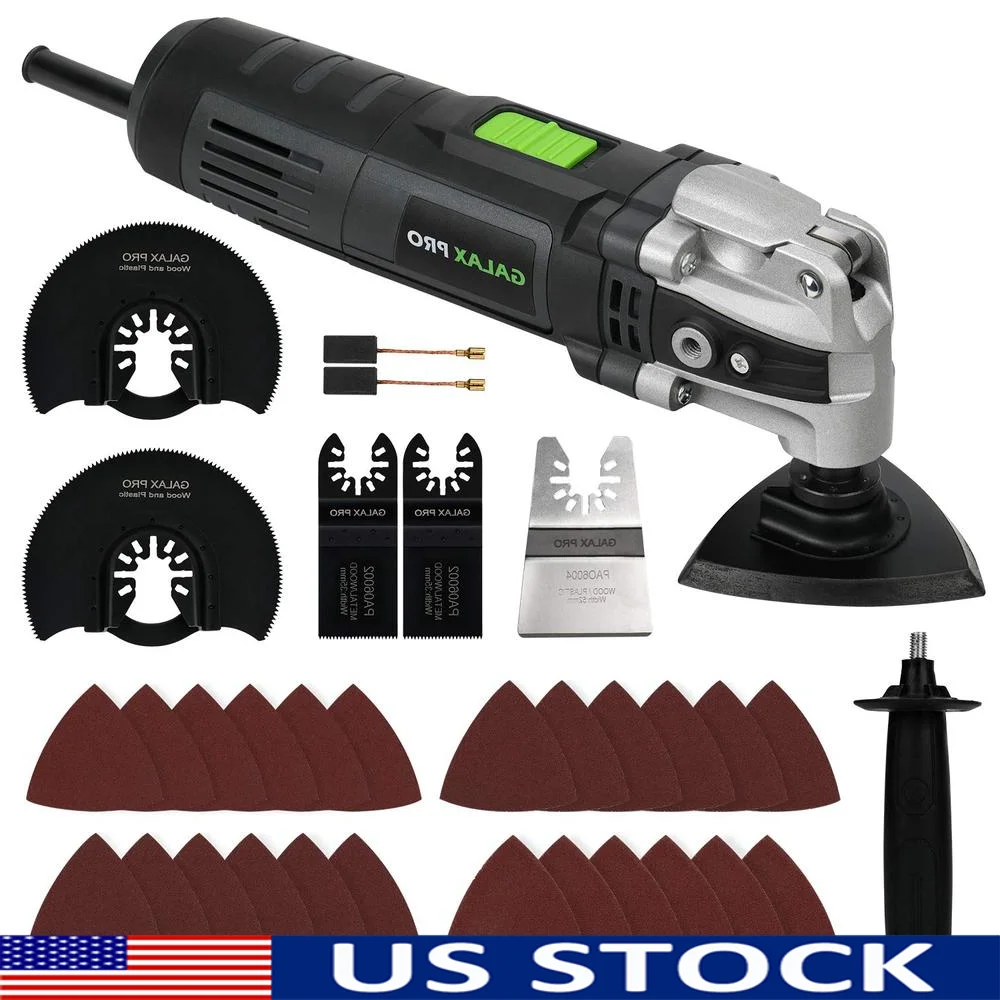 6 Variable Speed Oscillating Tool Kit with Quick Clamp System 30pcs Accessories Wide Application Blade Cutting Air Ducts