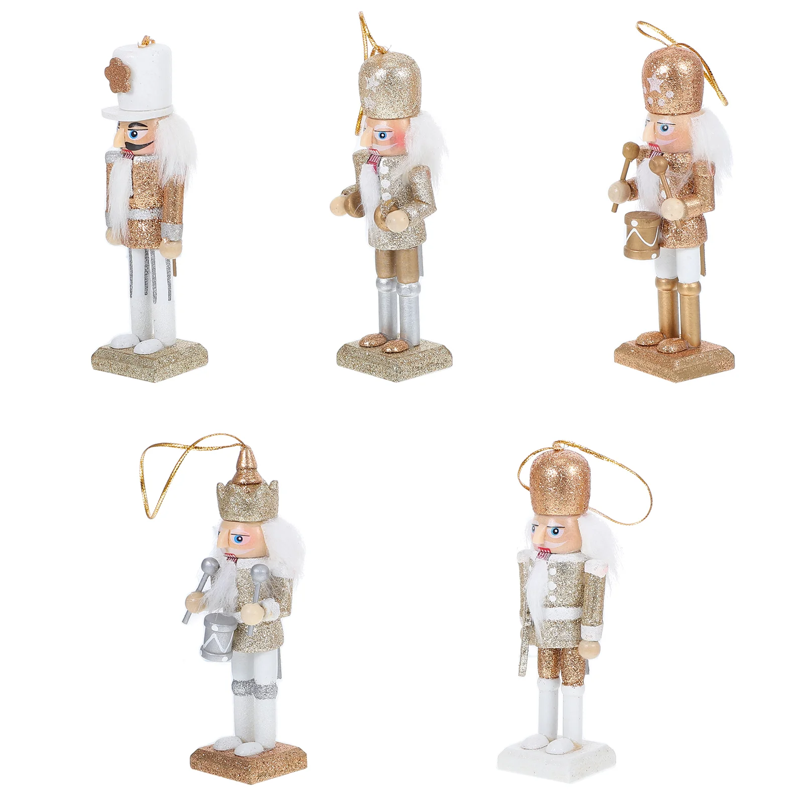 

Toys Christmas Nutcrackers Delicate Desktop Pendant Outdoor Home Wooden Decor Golden Creative Ornament