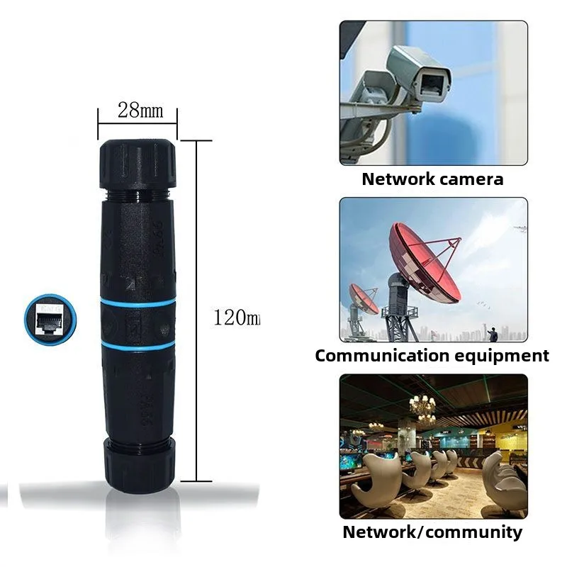 Waterproof RJ45 Connector IP68 Zinc alloy CAT6 Double Hea Cable Coupler Adapter High speed Ethernet With shield
