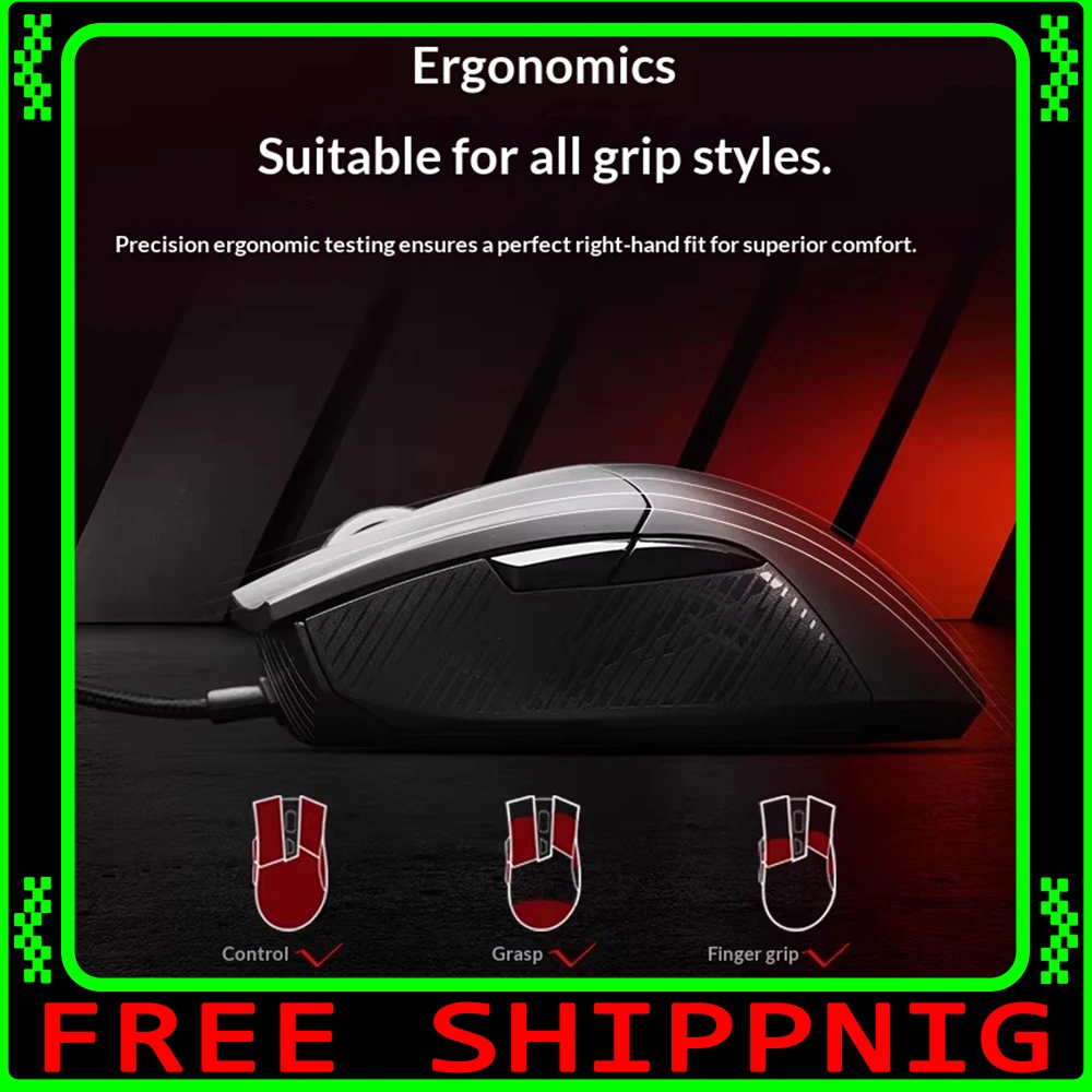 ROG Sharp Sword2 Gaming Mouse 1000Hz PAW3327 Sensor Wired Mouse RGB Lighting 6200 DPI Light Weight For CSGO PC Accessories Gifts