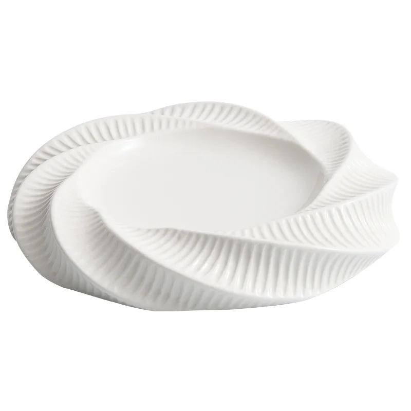 

Threaded pattern double plate, hotel tableware, dessert plate