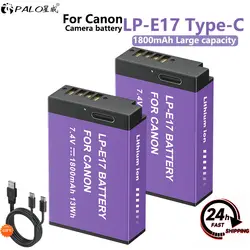 PALO 1800mAh LP-E17 USB Type C LPE17 LP E17 Battery for Canon EOS RP 200 250D M3 M5 M6 750D 760D T6i T6s 800D 8000D 77D Kiss X8i
