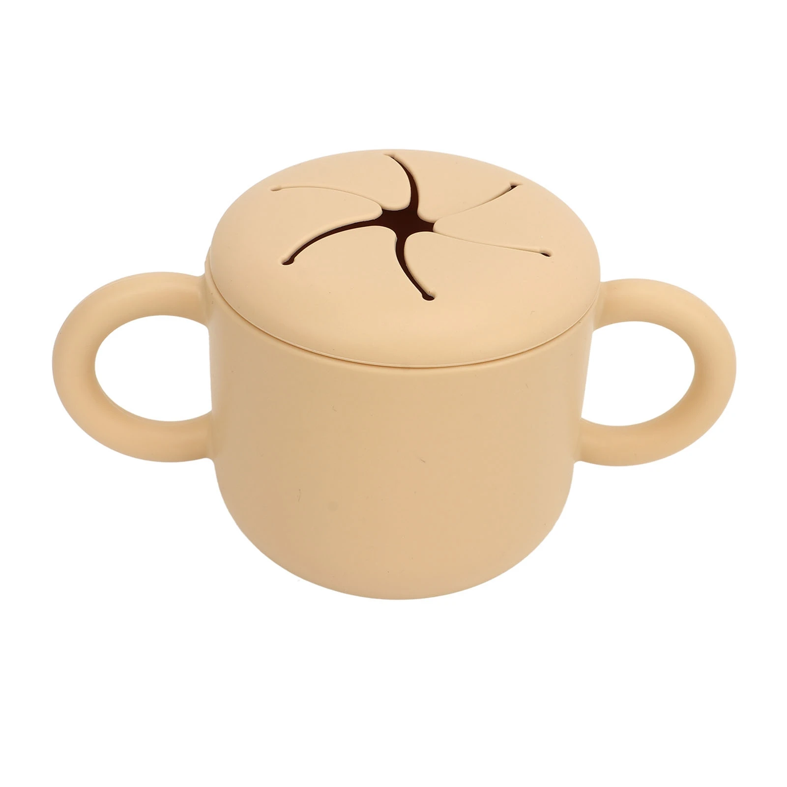 Taza de silicona para aperitivos para bebés, multiusos, segura, saludable, portátil, diseño de doble oreja, recipiente para aperitivos para bebés, niños pequeños, 350ml