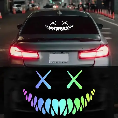 Demon Smiling Face Car Stickers for Rear Windshield Cool Auto Body Styling Waterproof Decoration Automobile Window Vinyl Decals