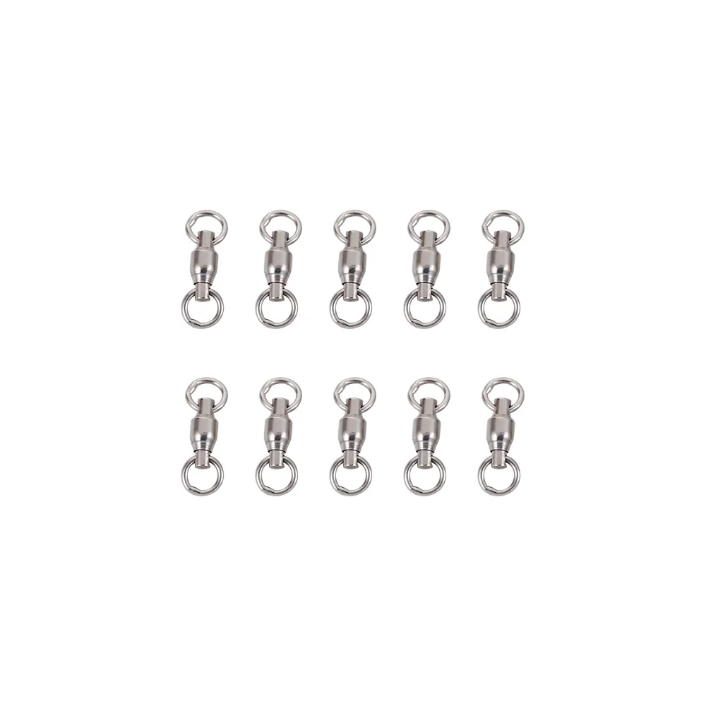 

10pcs High Strength Fishing Accessories Barrel Rolling Hooks Solid Ring Swivel Ring Fishing Connector Ball Bearing