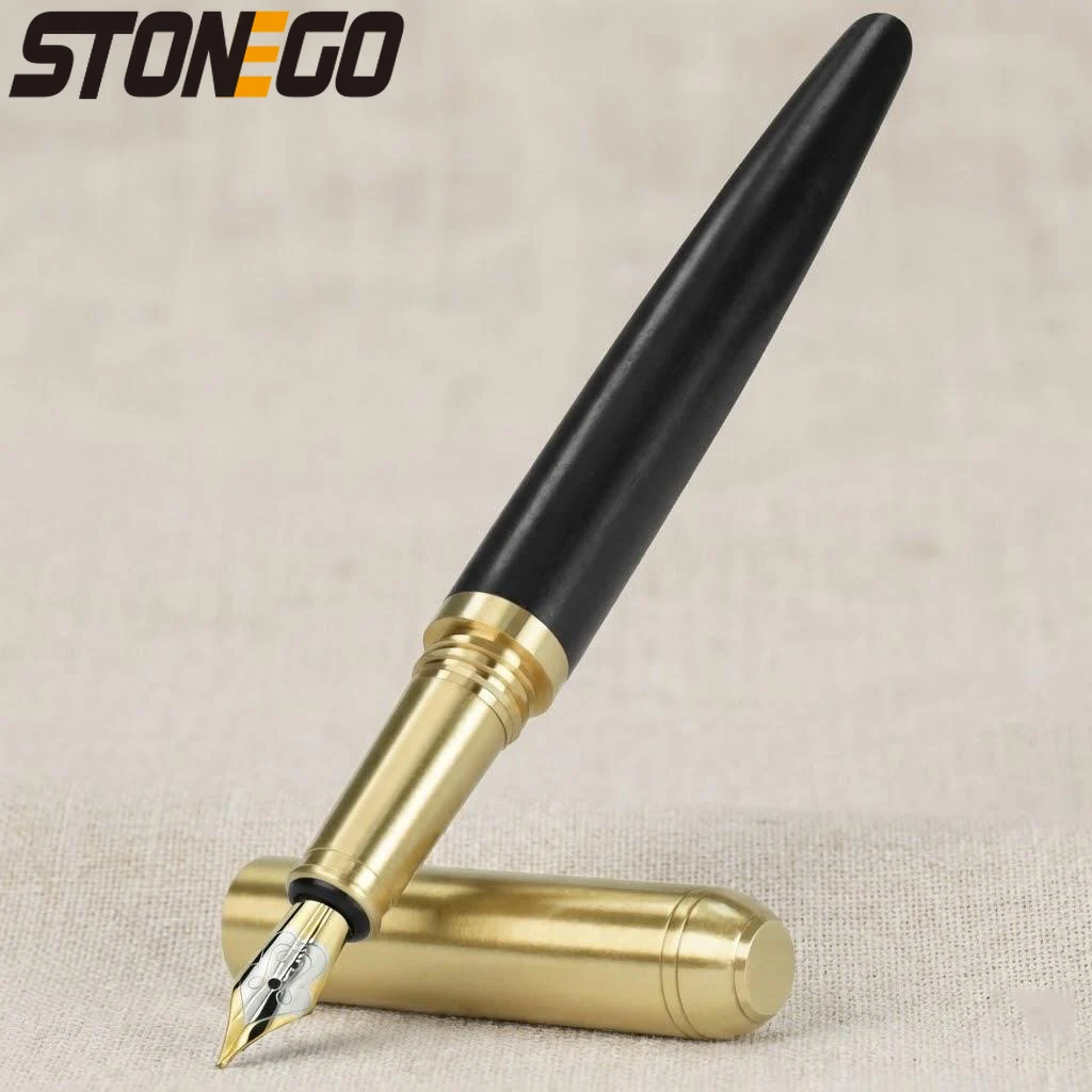 

STONEGO Handcrafted Wood Fountain Pens Vintage Style Medium Nib Includes 4 Ink Cartridges and Converter