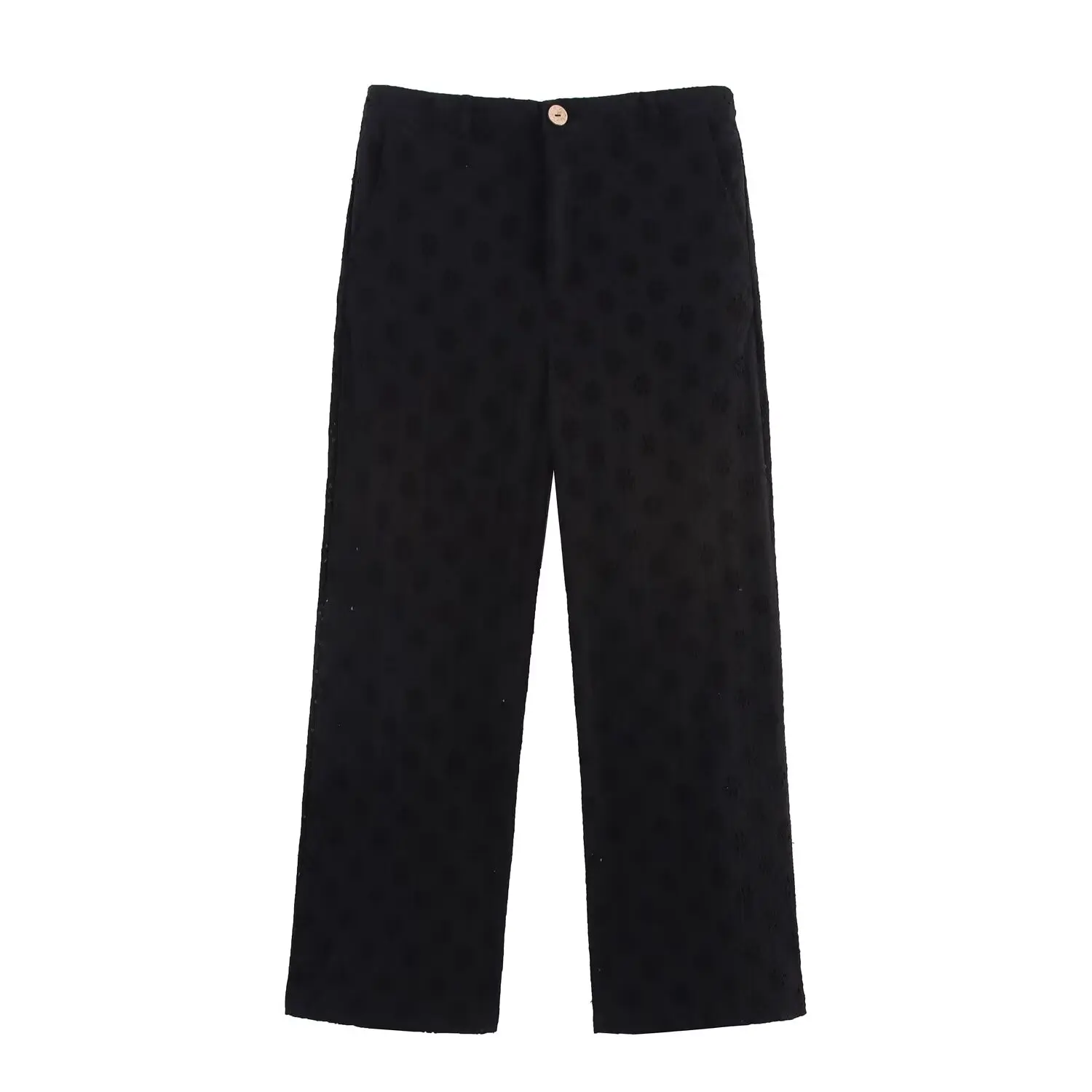 

Женские брюки 2026: Новинка лета, модные повседневные брюки с боковой молнией, вышивкой и широкими штанинами, в стиле ретро, универсальные, шикарные