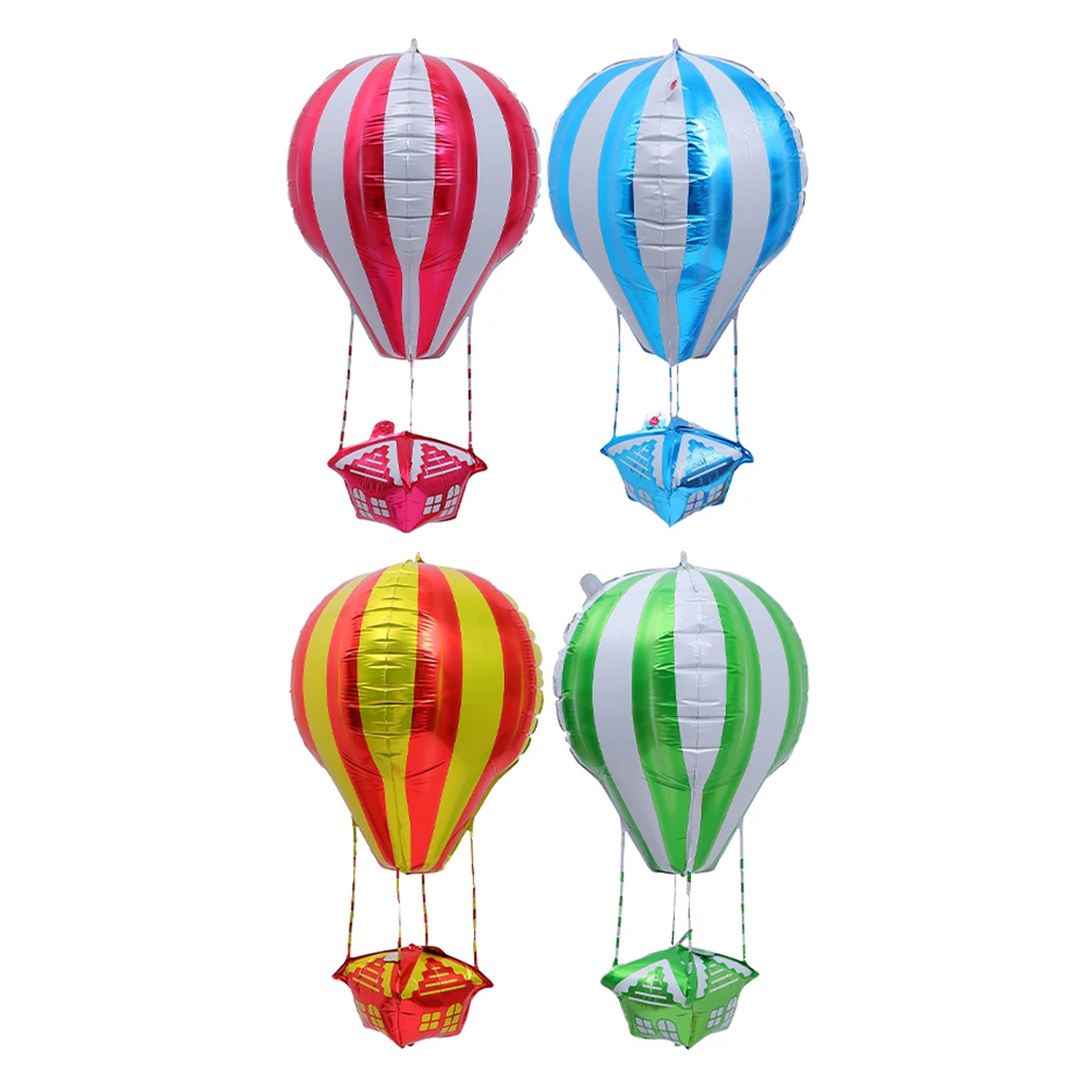 

4Pcs Hot Air Balloon Shape Aluminum Film Balloons Party Photo Background Creative Balloon Decoration Props