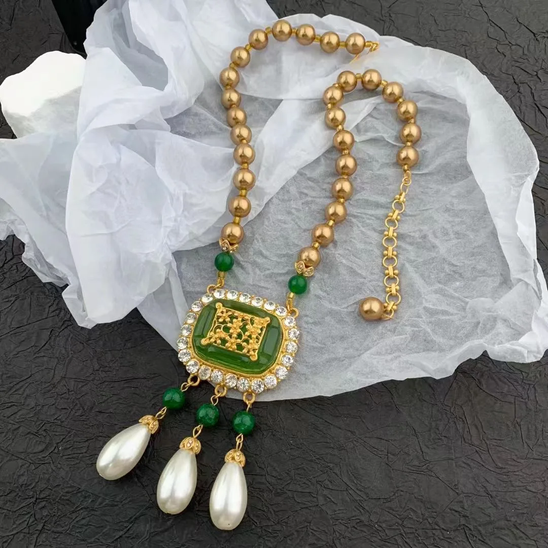 

Модное винтажное медное ожерелье с кисточками, цепочка-колье для свитера, подарок для женщин и девушек, изысканное украшение для вечеринки.