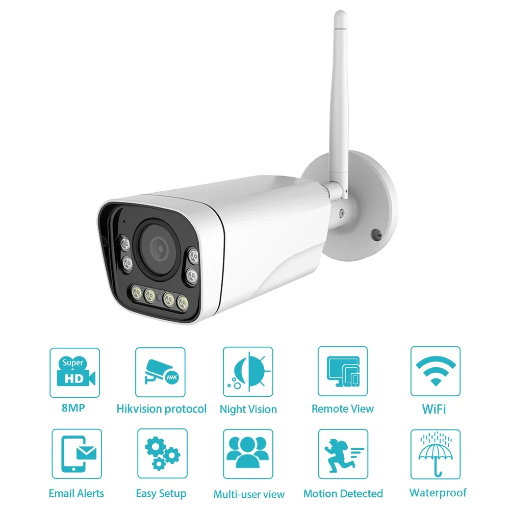 Imagem -03 - sem Fio Wifi 4k 8mp Câmera ip Hikvision Compatível Dupla Luz ir para Casa de Vídeo Segurança Detecção Movimento ao ar Livre Onvif Imx415