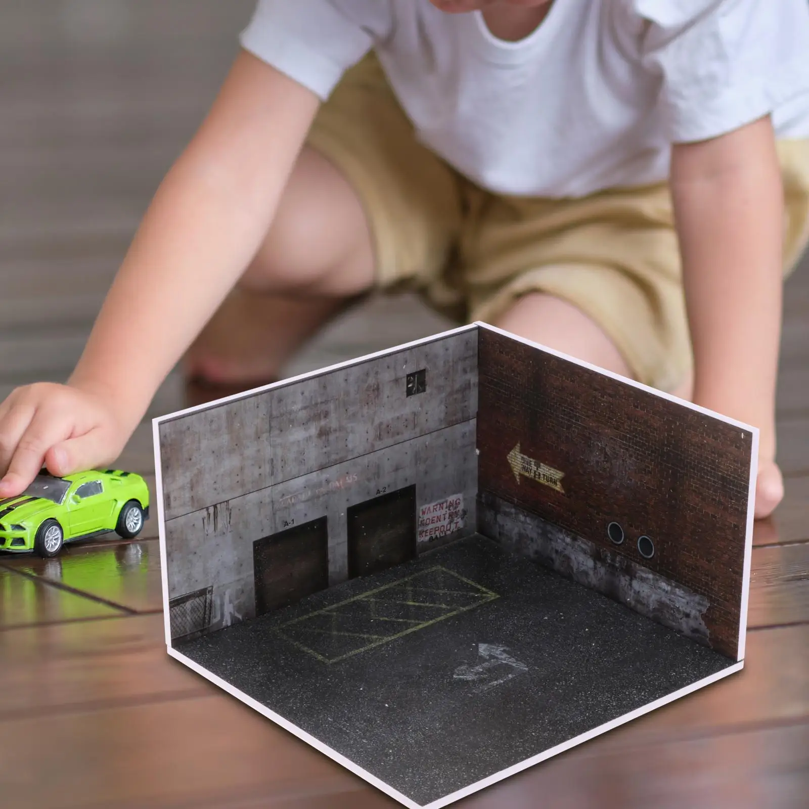 

1/64 Parking Lot Scene Action Figures Simulation Mini Alloy Car Model Garage
