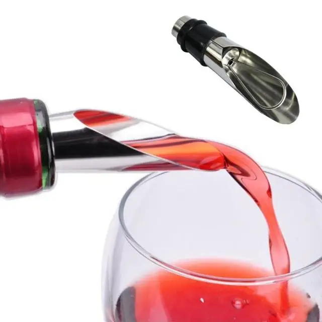 Stainless Steel Red Wine Bottle Pourer Red Wine Stopper Wine Factory Blender Wholesale Wine Set 2-in-1 Storage