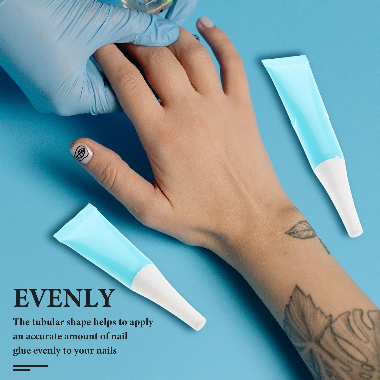 

2pcs Blue Set High Adhesion Artificial Nail Press On Nails Glue Women Manicure Tool Plastic DIY Nail Tips Glue
