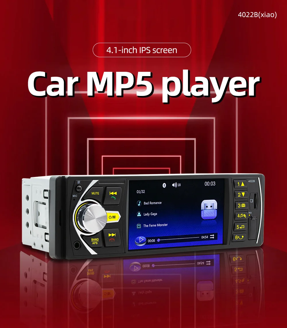 

Универсальный автомобильный MP5-плеер 4022B HD, Bluetooth, громкая связь, USB, mp4-карта, радио, Реверсивный приоритет, TM Ra, мультимедийный плеер для автомобиля