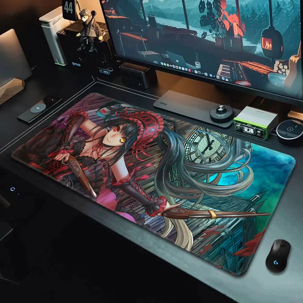 T-Tokisaki Kurumis Mousepad HD Printing Computer Gamers Locking Edge Non-slip Mouse Pad XXL90x40cm Keyboard PC Desk Pad