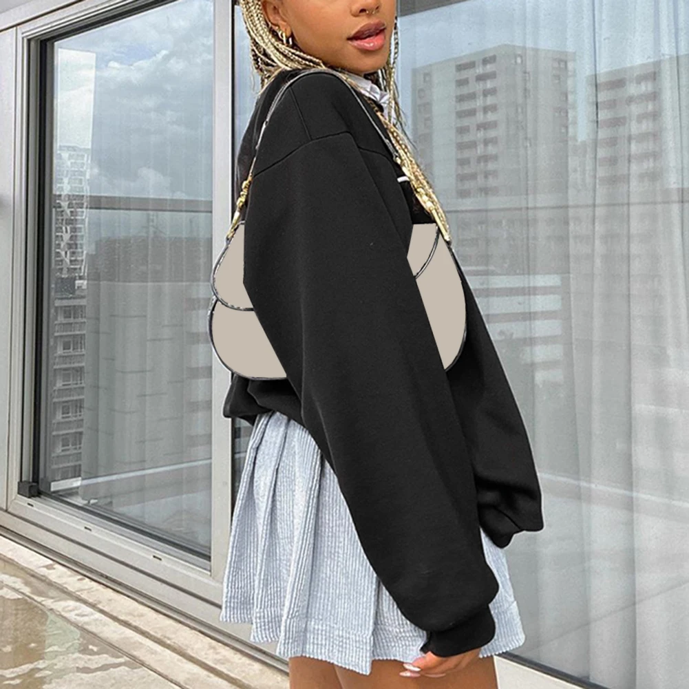 Y2k Sweatshirt Women Letter Print Preppy Style Black Striped Hoodies Harajuku Sweat Pullover E Tops Girl Streetwear Women 2024
