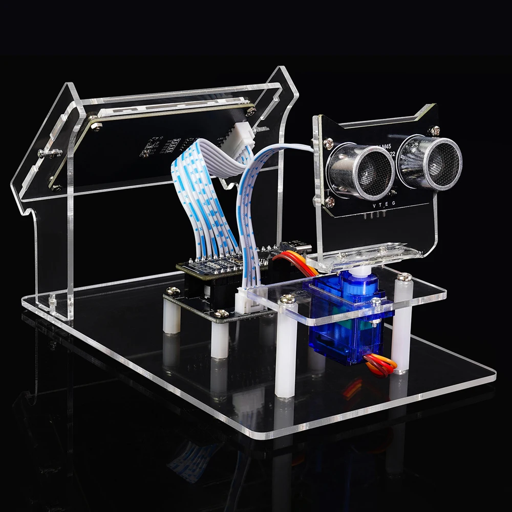 DIY Welding Electronic Parts Analog Ultrasonic Radar Scanner Detector Kit Student Programming Training Soldering Practice Module