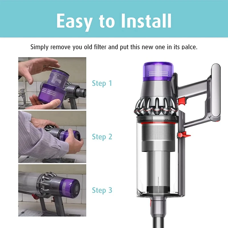 Filtros HEPA para Dyson V11 Outsize, V11 Outsize Origin, Outsize, Outsize Absolute + Aspirador de pó, Peças 970422 -01