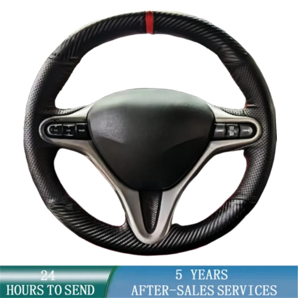 

Для Honda Civic 8 2005-2011 Old Civic Type R 2004-2011 (3 спицы) чехол на руль из углеродного волокна кожаные аксессуары для интерьера