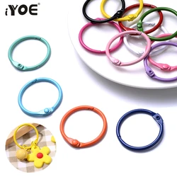 10pcs 25mm Mixed Colors Round Lobster Clasp Spring Gate Lock Key Connector Clasps Open Rings DIY Keychain Making Findings